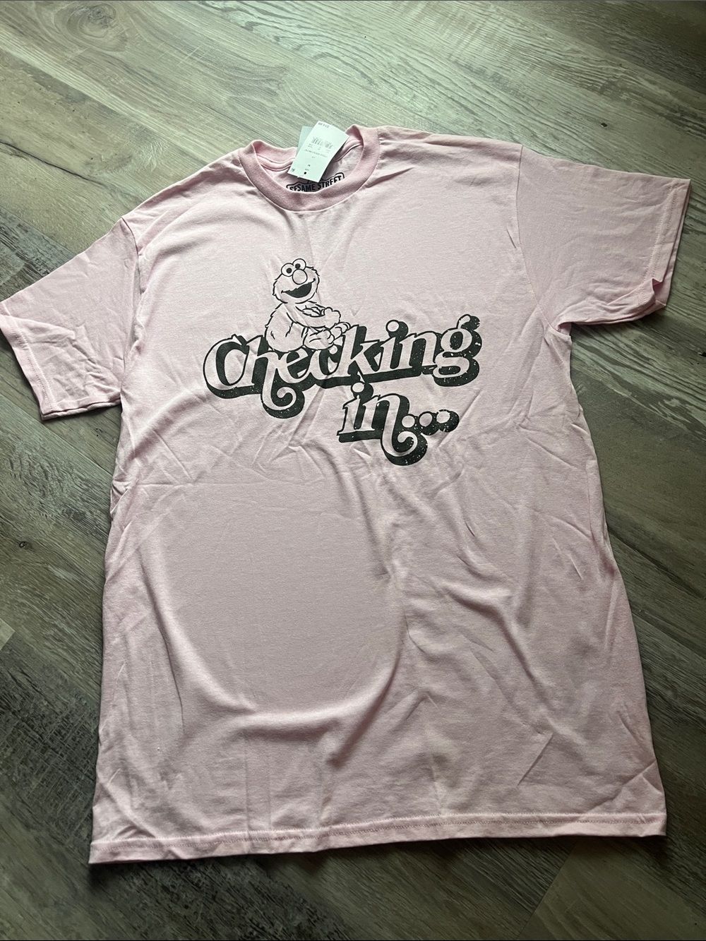 Sesame Street Pink Elmo "Checking In" Graphic Tee